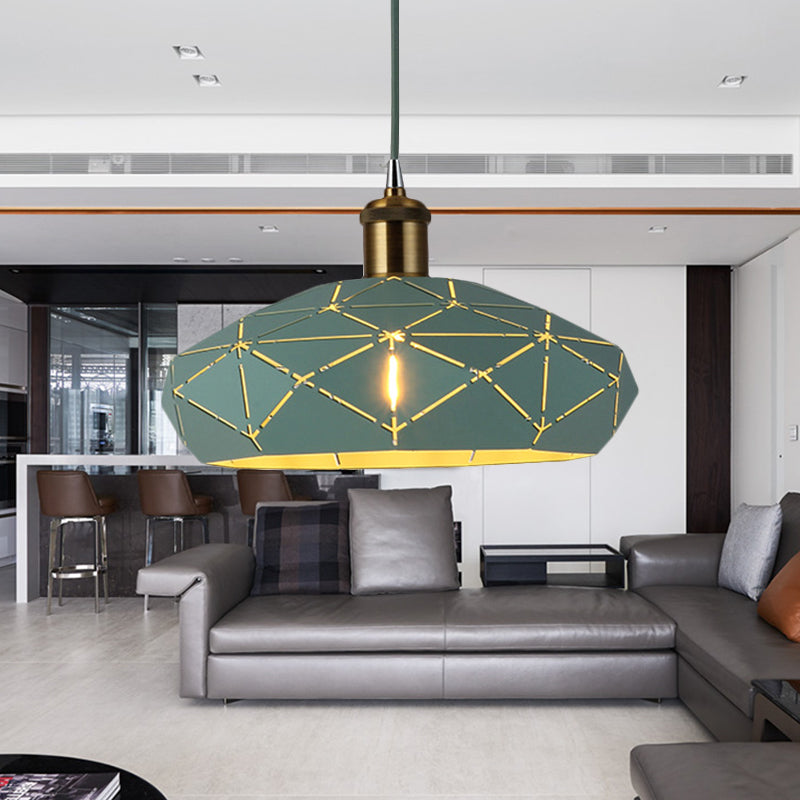 Macaron Facet-Shape Metal Pendant Light - Ideal for Kindergarten Decor