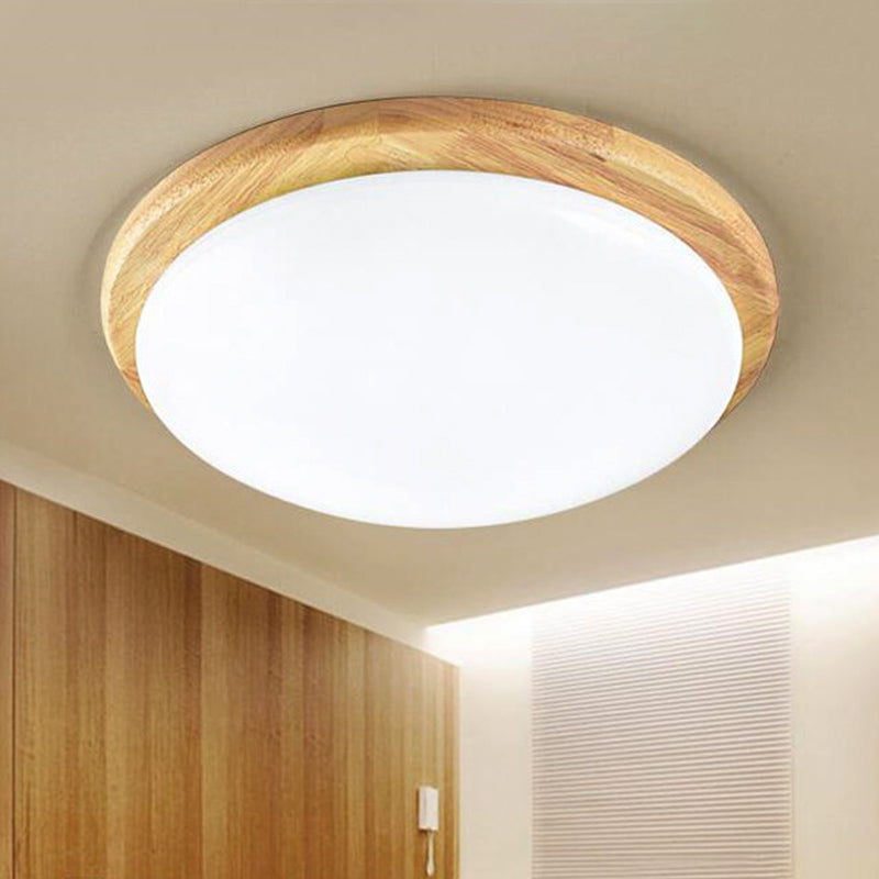 Japanese-Style Ceiling Mount Light With Domed Shade For Study Room - Acrylic Lamp In Warm/White