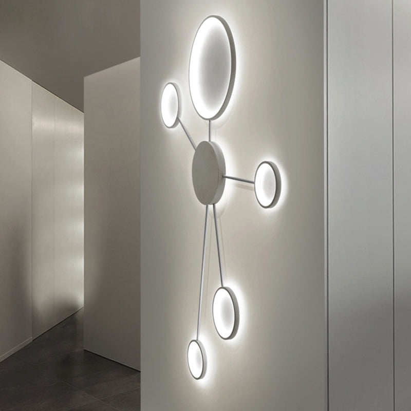 Modern Spoke Design LED Flush Mount Acrylic Ceiling Light in Black/White – Warm/White Illumination