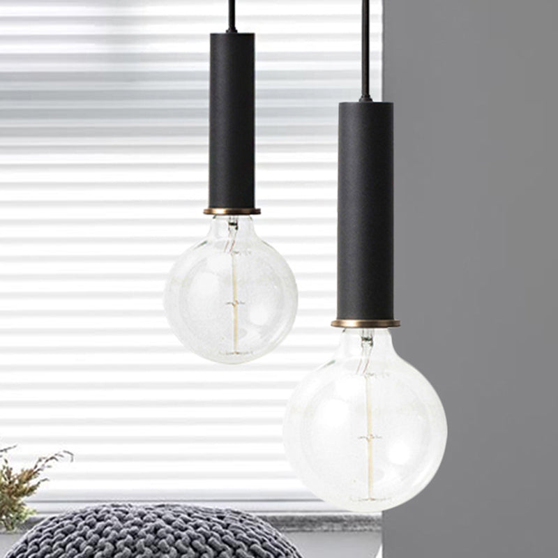 Mini Macaron Loft Metal Pendant Light - Single Hanging Lamp For Cafes Black/Blue/Pink/White