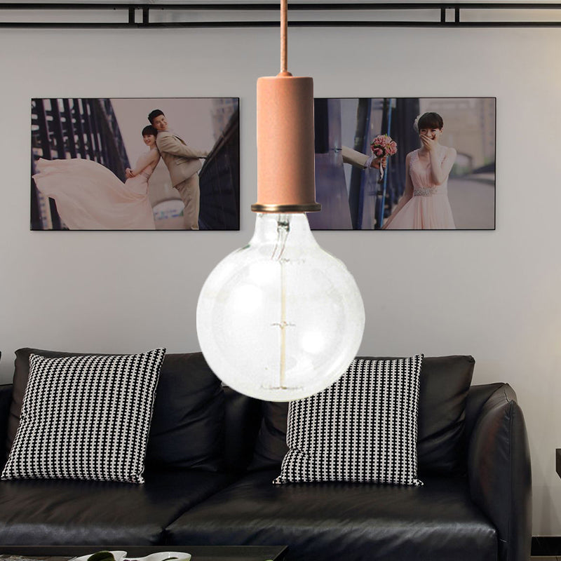 Mini Macaron Loft Metal Pendant Light - Single Hanging Lamp For Cafes Black/Blue/Pink/White