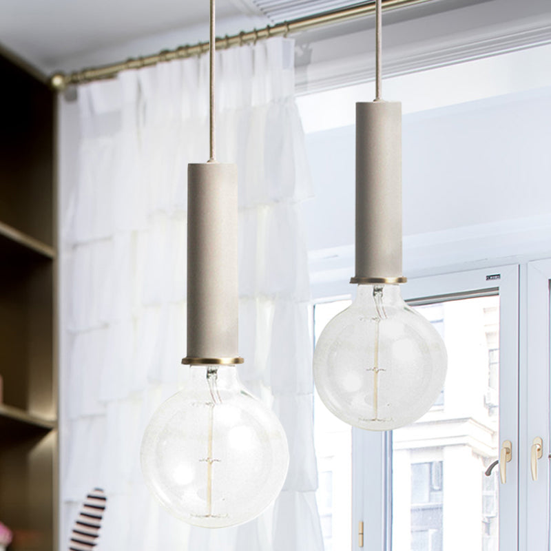 Mini Macaron Loft Metal Pendant Light - Single Hanging Lamp For Cafes Black/Blue/Pink/White