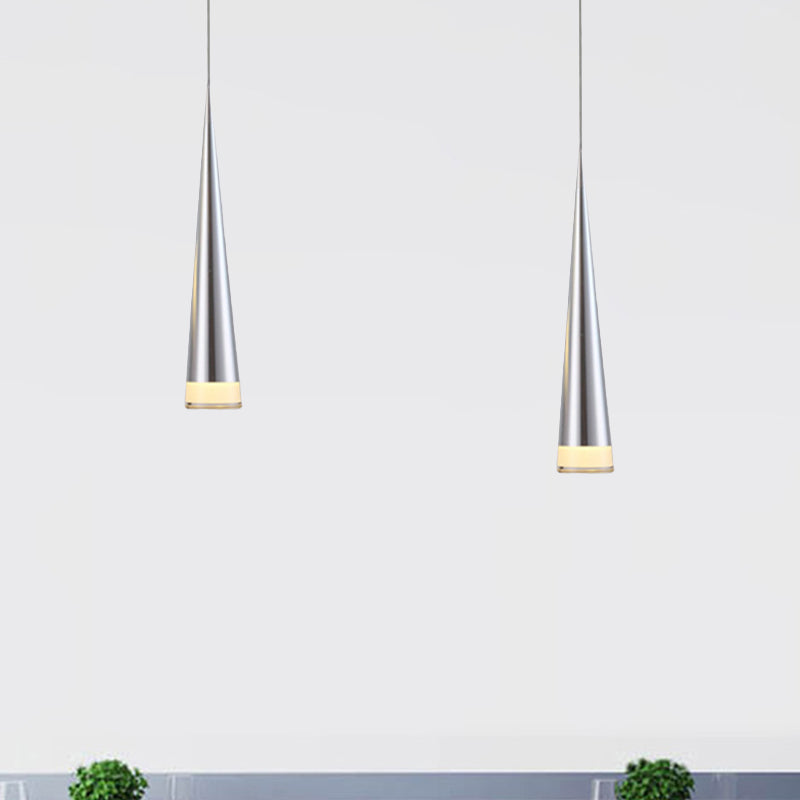 Kit de lampe suspendue conique : lampe suspendue simple en métal noir/argenté/doré en blanc chaud/neutre