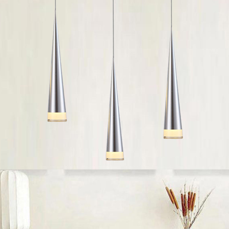 Tapered Metal Hanging Lamp Kit - Elegant Pendant Light Fixture For Dining Room In 3 Colors
