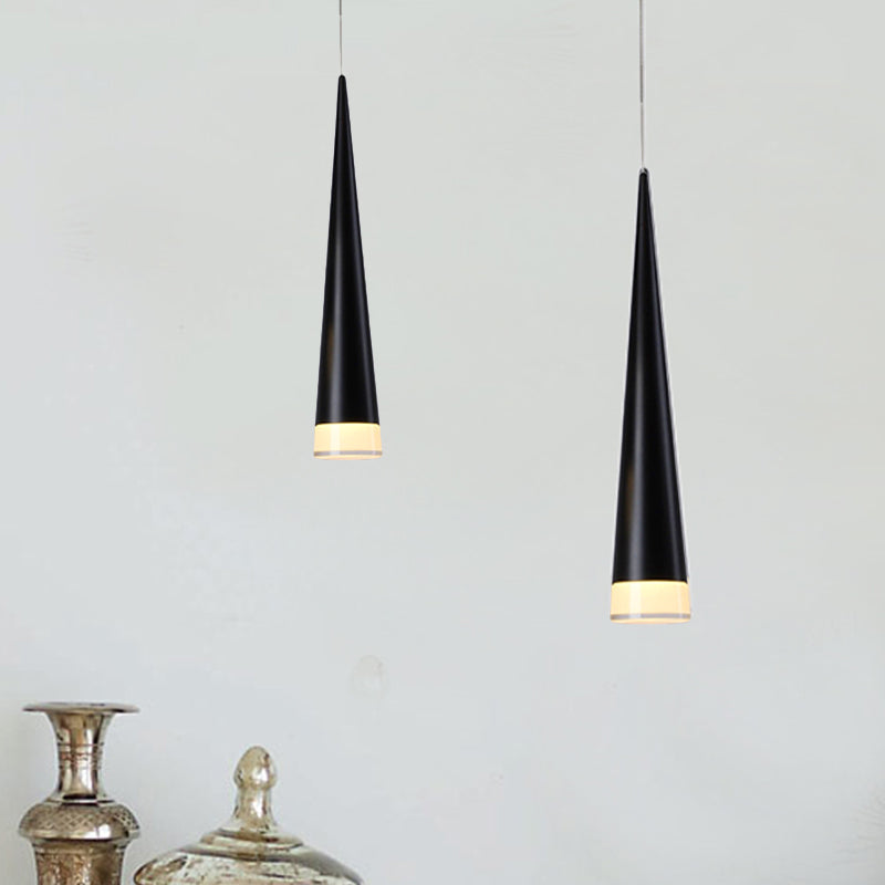 Kit de lampe suspendue conique : lampe suspendue simple en métal noir/argenté/doré en blanc chaud/neutre