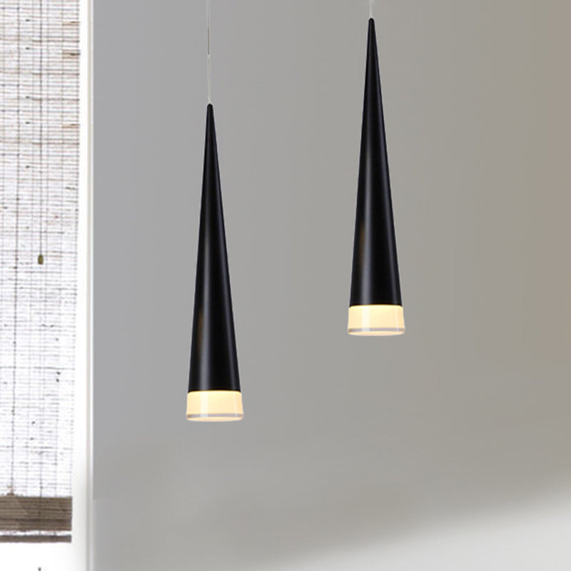 Kit de lampe suspendue conique : lampe suspendue simple en métal noir/argenté/doré en blanc chaud/neutre