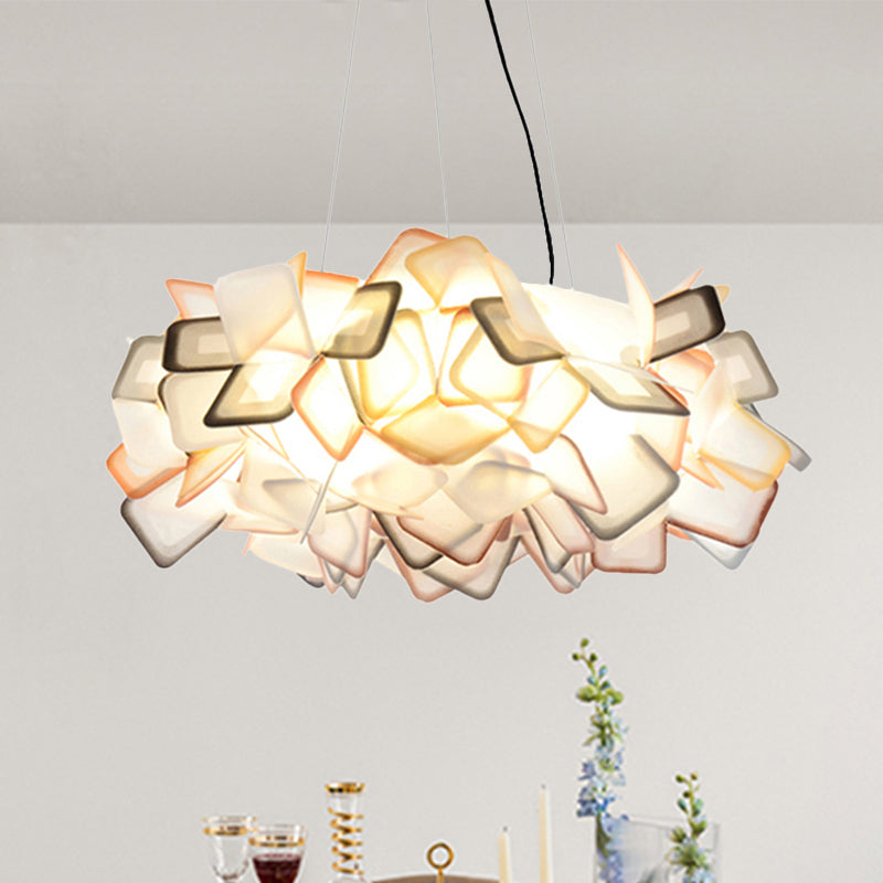 Contemporary Blossom Drop Pendant Ceiling Lamp - Brown/Blue/Purple - 21"/27.5" Wide - 1-Light Acrylic - Living Room