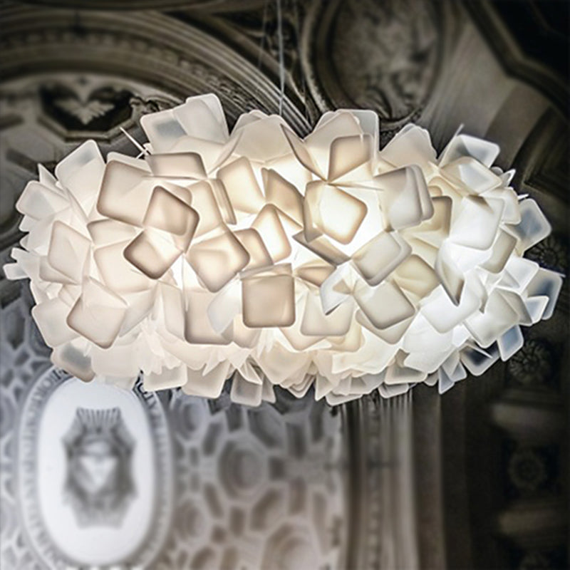 Contemporary Brown/Blue/Purple Blossom Drop Pendant Ceiling Lamp - 21/27.5 Wide 1-Light Acrylic