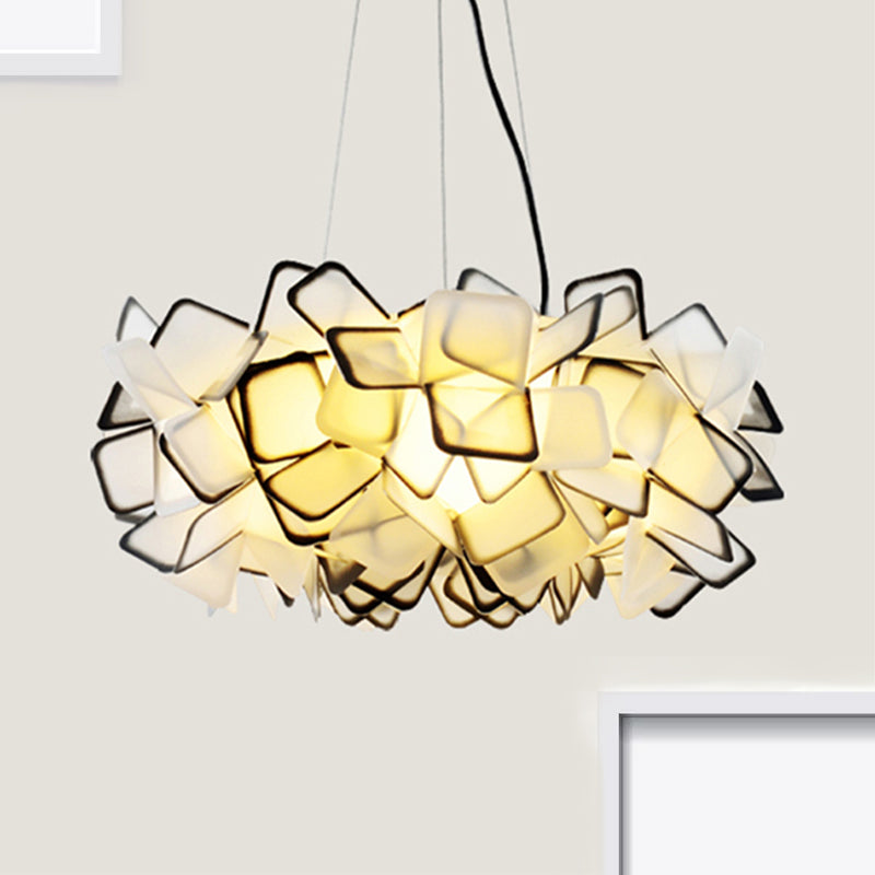 Contemporary Blossom Drop Pendant Ceiling Lamp - Brown/Blue/Purple - 21"/27.5" Wide - 1-Light Acrylic - Living Room