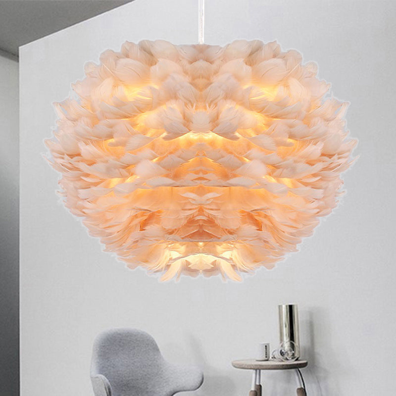 Feather Pendant Light: Modern Style Ceiling Fixture Grey / 12