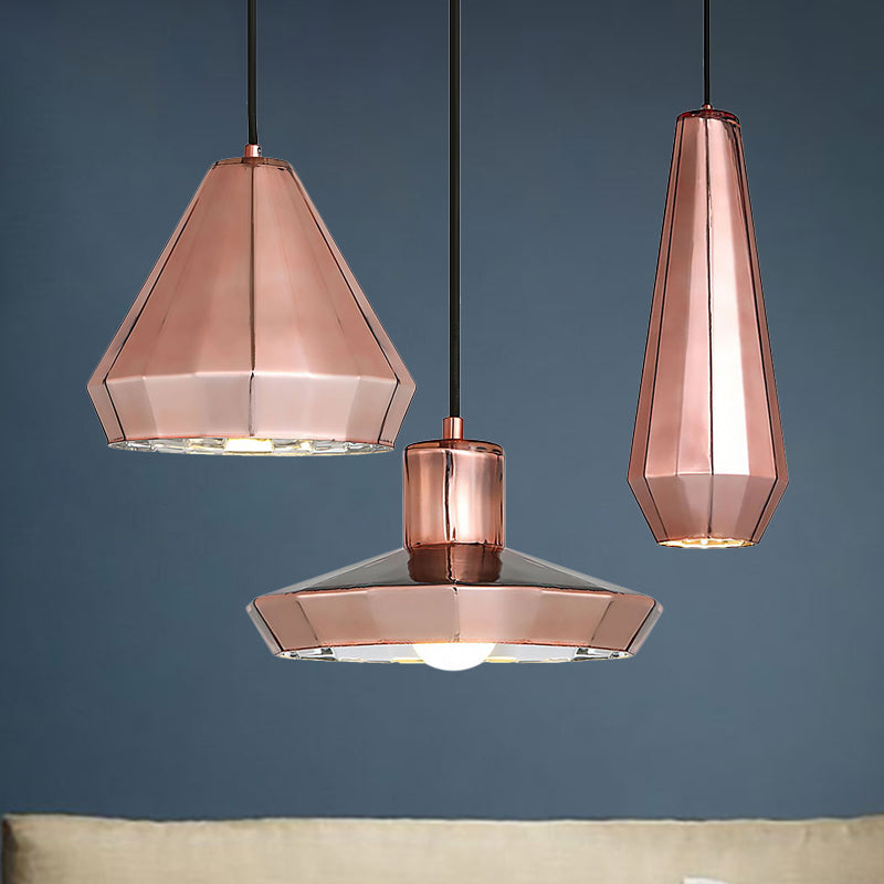 Rose Gold Mini Pendant Light - Modern Metal Ceiling Lamp For Bar Counter