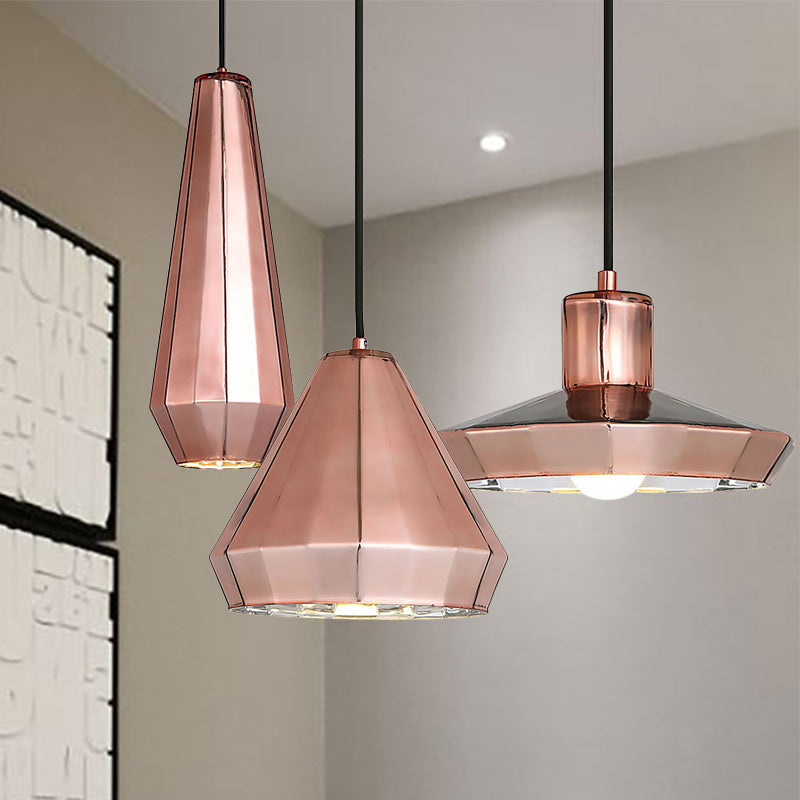 Mini Rose Gold Pendant Light for Bar Counter - Post Modern Metal Ceiling Lamp