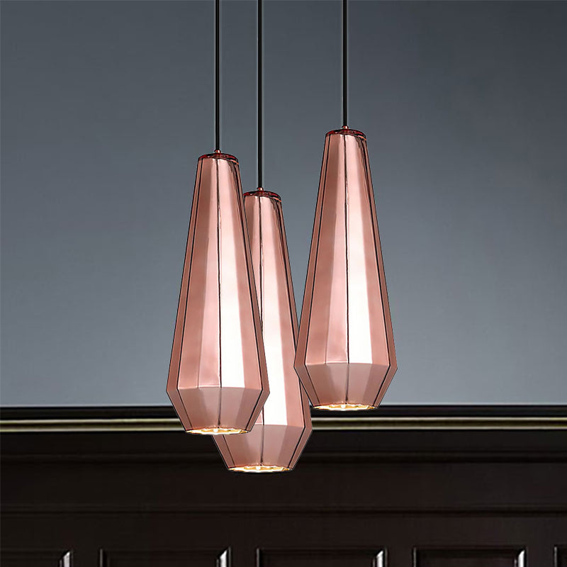 Mini Rose Gold Pendant Light for Bar Counter - Post Modern Metal Ceiling Lamp