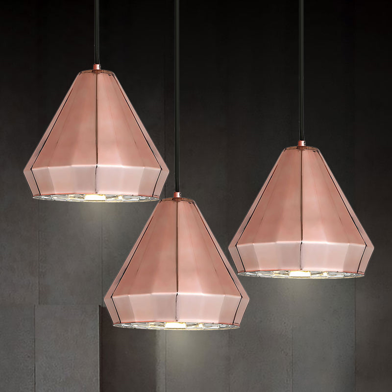 Mini Rose Gold Pendant Light for Bar Counter - Post Modern Metal Ceiling Lamp