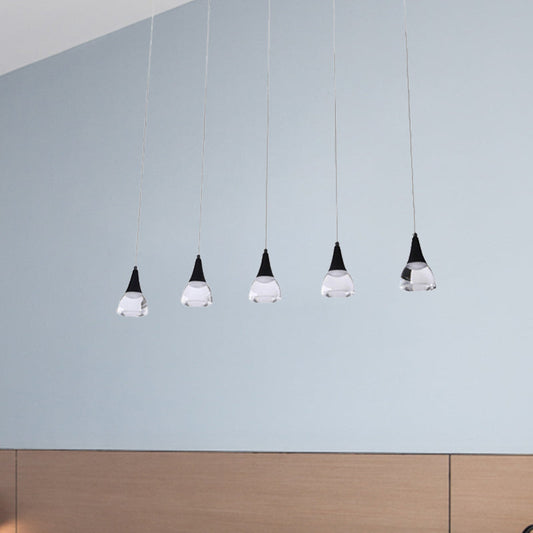 Ludovica - Cluster Conical Cluster Drop Pendant Modern Acrylic 5/6-Light Black Hanging Ceiling Light for Bedroom Living Room