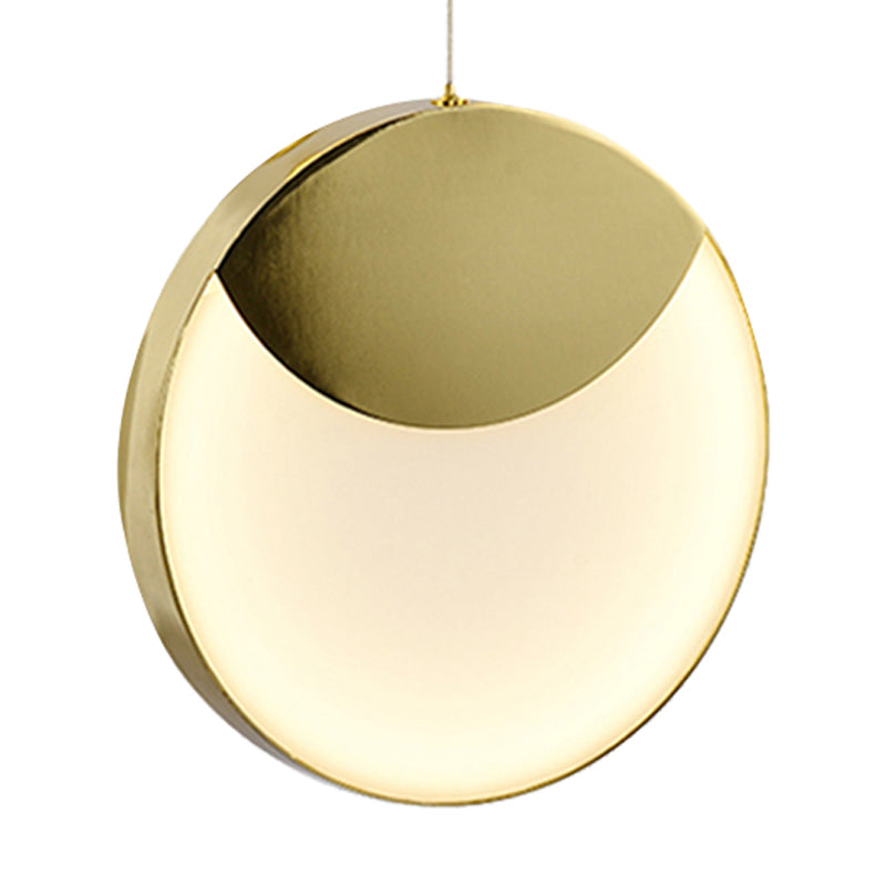 LED Gold Milk Glass Pendant Ceiling Lamp for Modern Living Room"