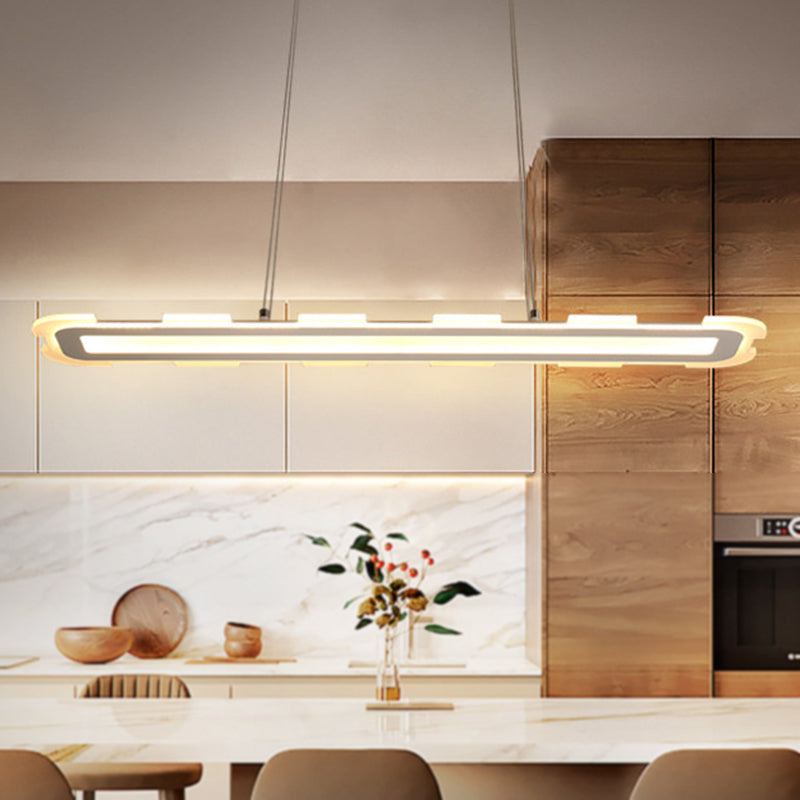 Modern LED Pendant Light with Acrylic Shade - 16"/23.5"/31.5" Width - Warm/White Light - Ideal for Kitchen Island