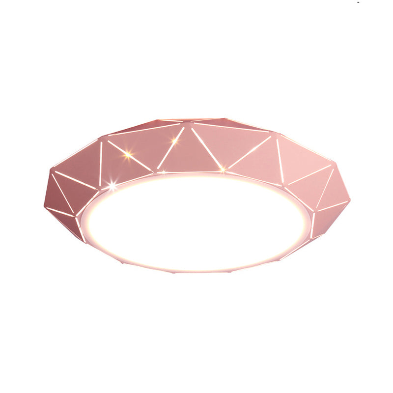 Sleek Ufo Girl Bedroom Led Ceiling Light - Acrylic Metal Nordic Flushmount