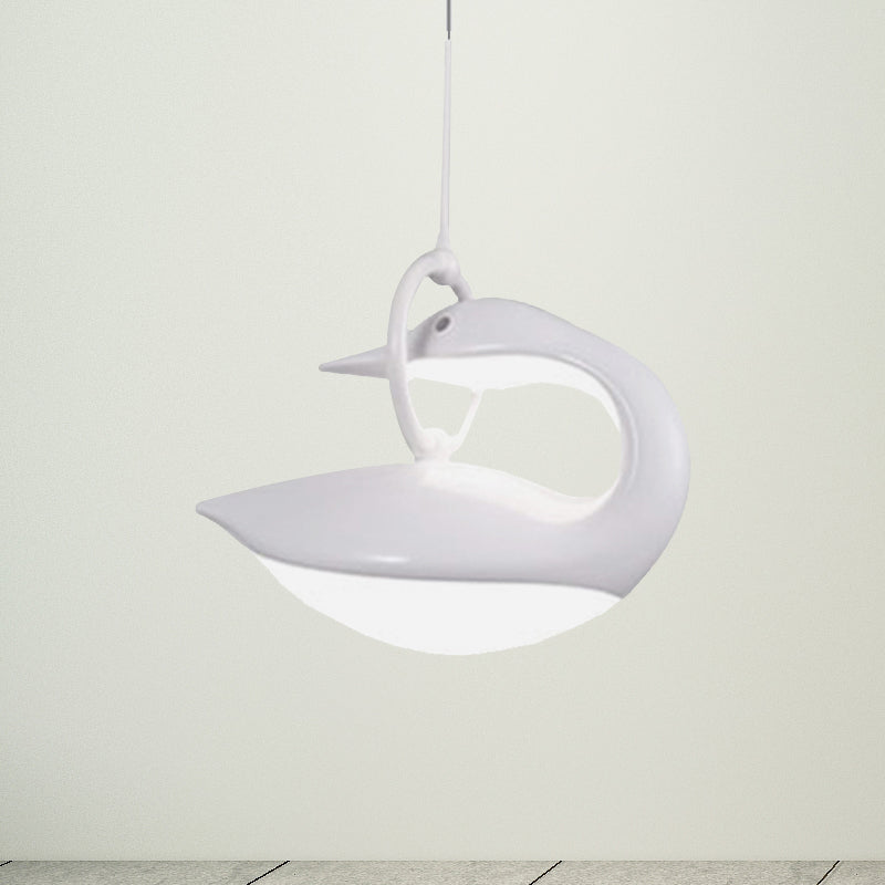 Swan Hanging LED Ceiling Light with Post Modern Acrylic Shade and 3 Light Settings