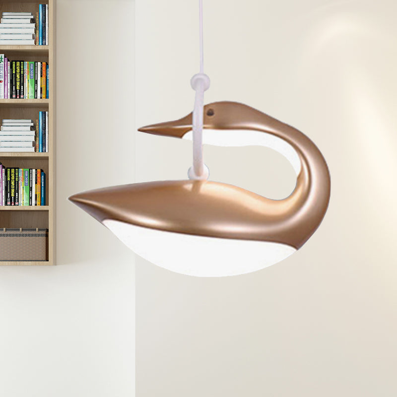 Swan Hanging LED Ceiling Light with Post Modern Acrylic Shade and 3 Light Settings