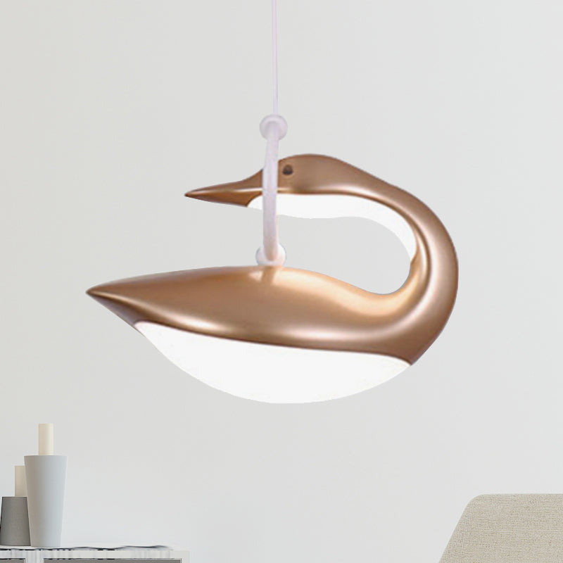 Swan Hanging LED Ceiling Light with Post Modern Acrylic Shade and 3 Light Settings
