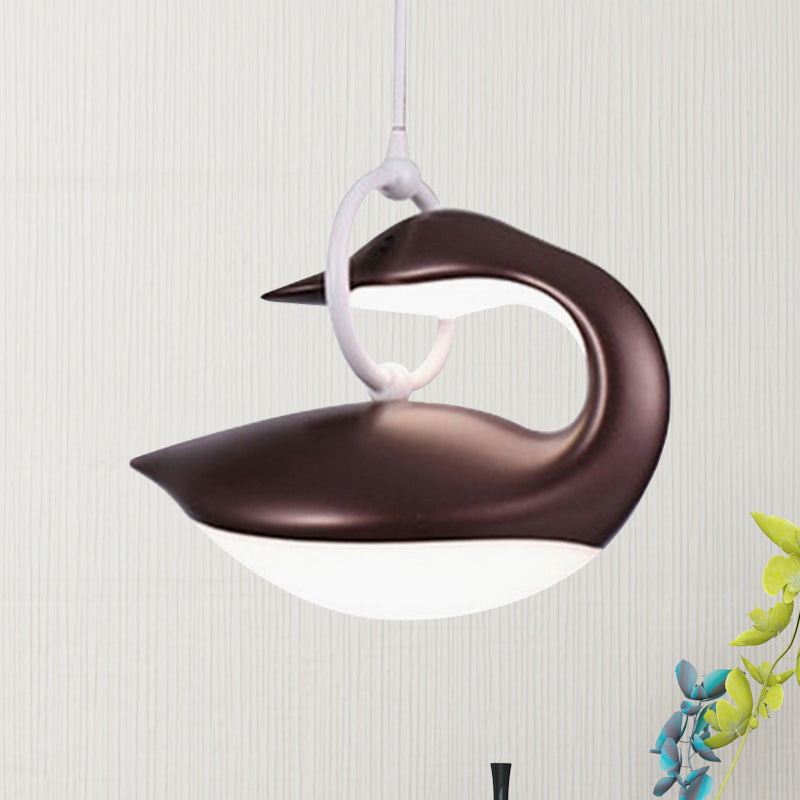 Swan Hanging LED Ceiling Light with Post Modern Acrylic Shade and 3 Light Settings