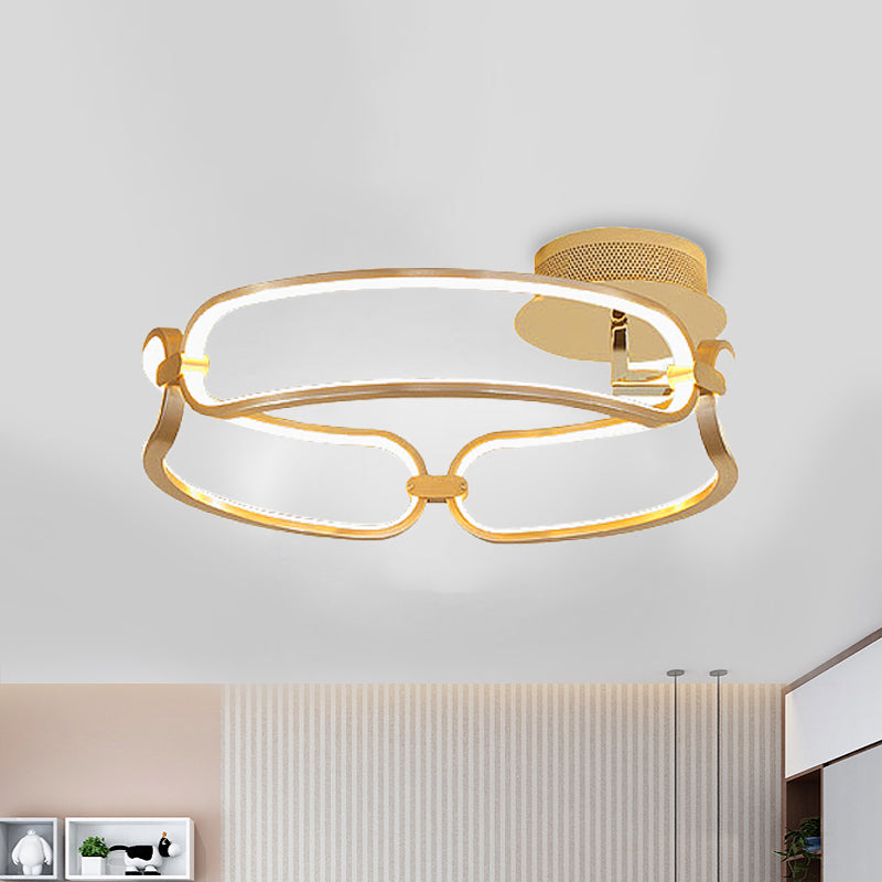Contemporary LED Gold Flush Ceiling Light: 18"/23.5"/31.5" Wide Acrylic Fixture in Warm/White/Natural Light