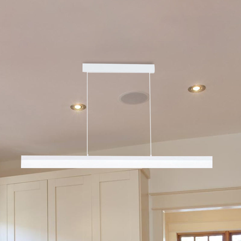 Sleek Black/White/Brown Linear Pendant LED Light in Warm/White/Natural, 31.5"/39"/47" Wide
