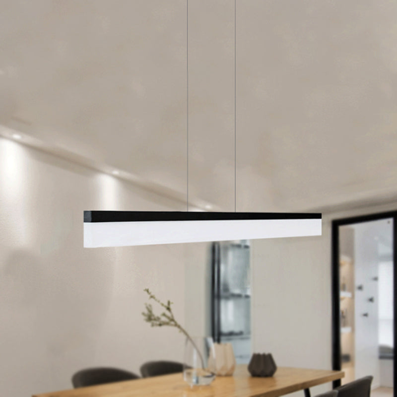 Sleek Black/White/Brown Linear Pendant LED Light in Warm/White/Natural, 31.5"/39"/47" Wide