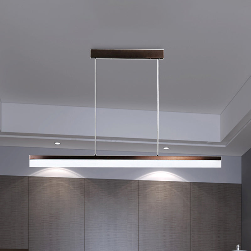 Sleek Black/White/Brown Linear Pendant LED Light in Warm/White/Natural, 31.5"/39"/47" Wide