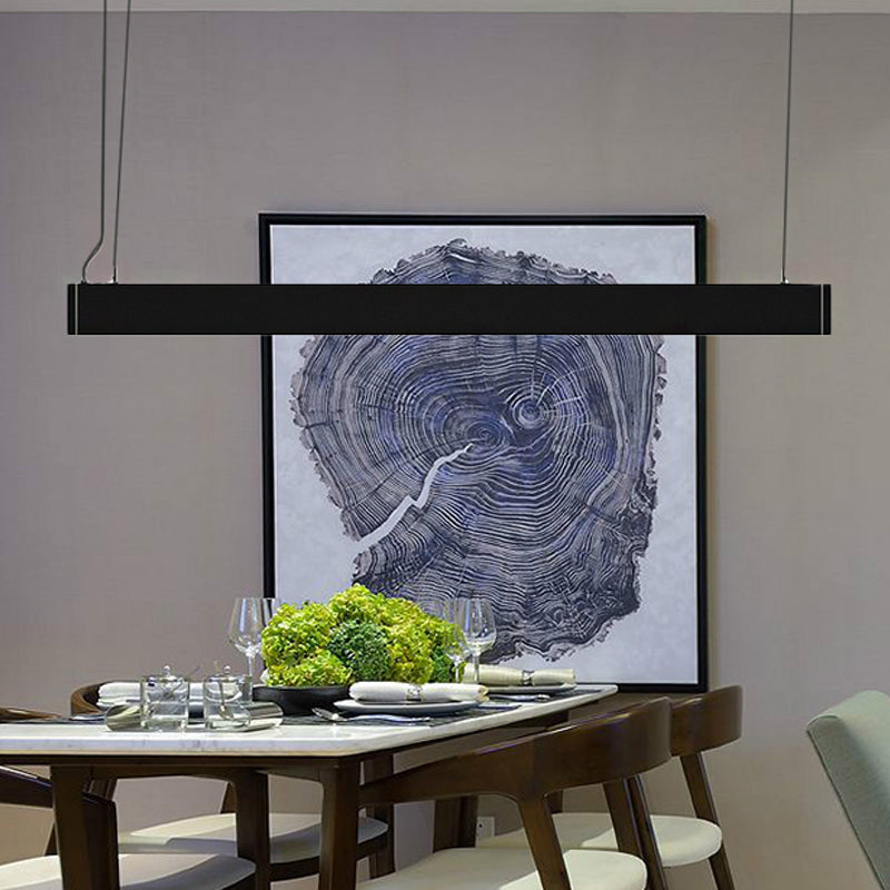 Minimalistic Led Linear Pendant Lamp In White/Black - Multiple Light Options Hanging Kit