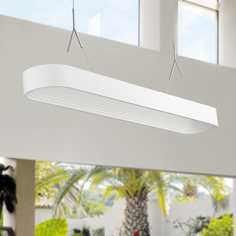 Nordic Elliptical Pendant Light Fixture - Metal White/Gray Dining Room Ceiling Hanging White / 33.5