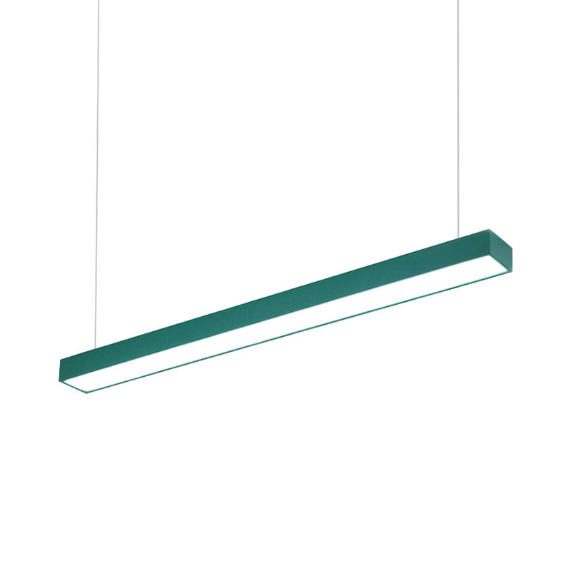Modern Rectangular Linear Pendant Lighting - Vibrant LED Metal Hanging Lamp for Office