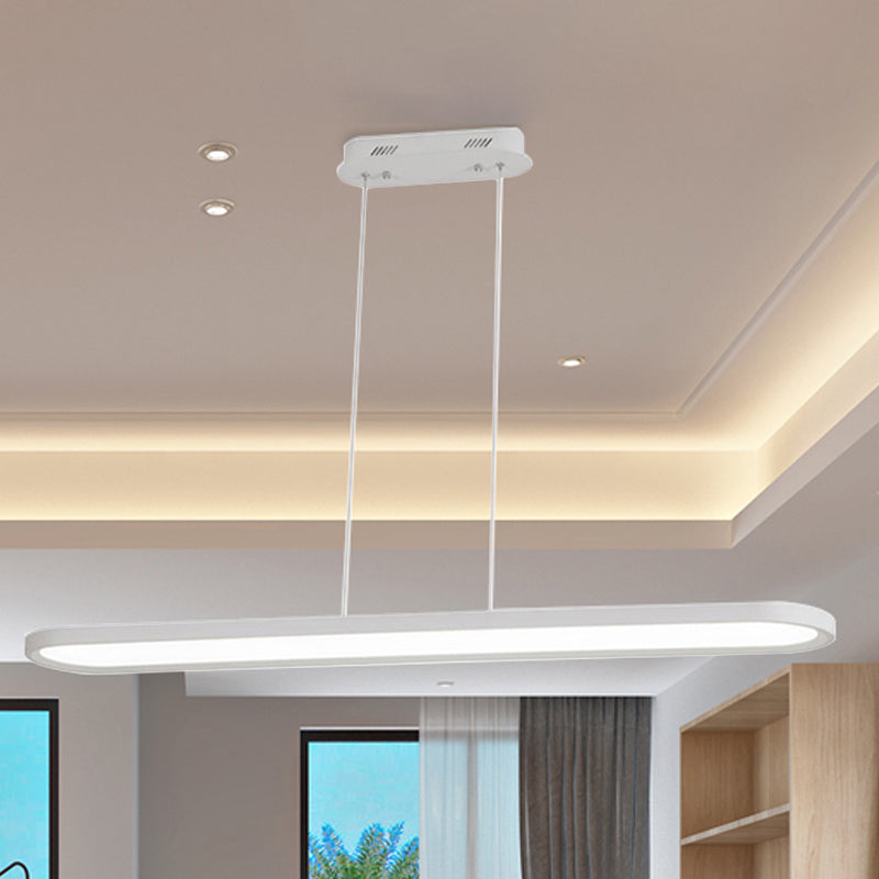 Plafonnier LED ovale en acrylique de 23,5"/35,5"/47" de large, gradation continue, chaud/blanc, télécommande (blanc/noir/marron)