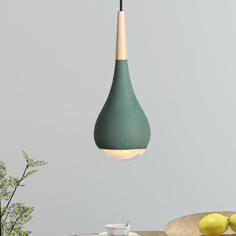 Modern Cement Nordic Pendant Light: Grey/Red/Green Hanging Ceiling