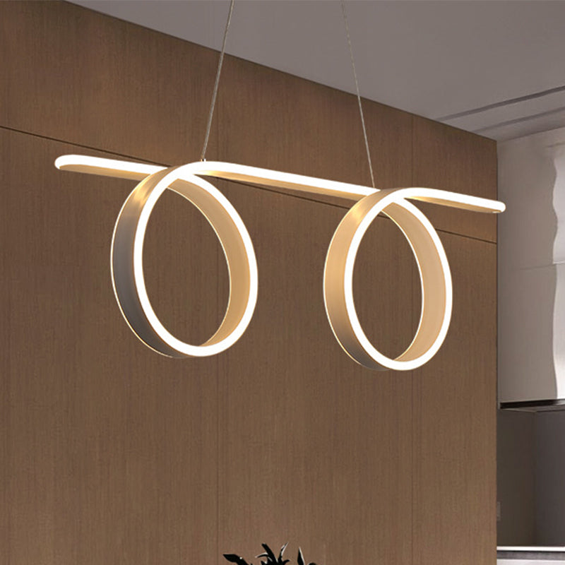 Sleek Led Acrylic Ceiling Pendant Light: Elegant White Hanging Lamp For Dining Room Or Table Setting