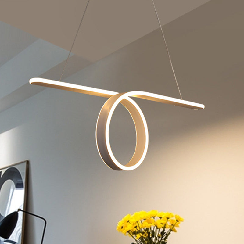 Sleek Led Acrylic Ceiling Pendant Light: Elegant White Hanging Lamp For Dining Room Or Table Setting