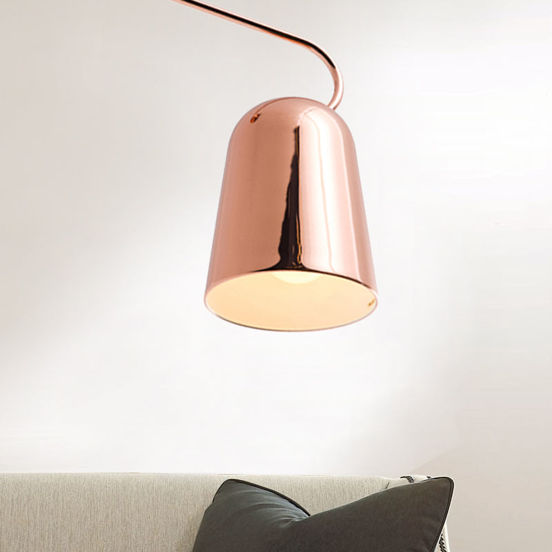 Modern 1-Light Hanging Pendant Light With Metal Bell Shade Black/White Suspension Lamp For Dining