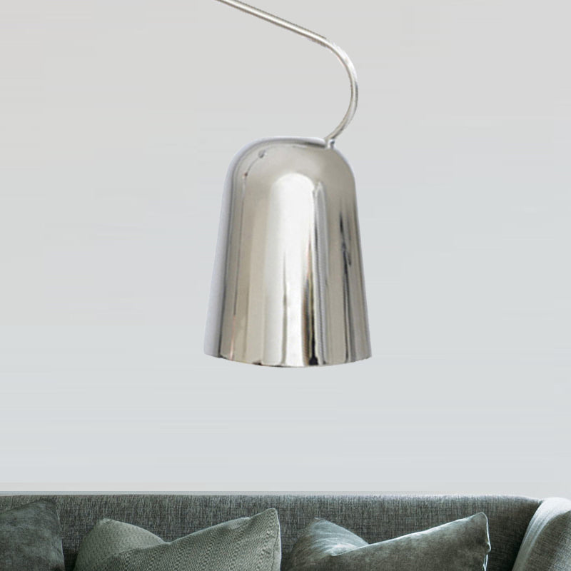 Modern 1-Light Hanging Pendant Light With Metal Bell Shade Black/White Suspension Lamp For Dining