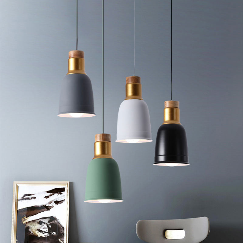 Nordic Metal Pendant Ceiling Light - Black/Grey/White with 1 Light