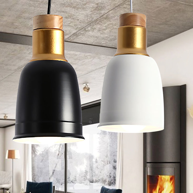 Nordic Metal Pendant Ceiling Light - Black/Grey/White with 1 Light