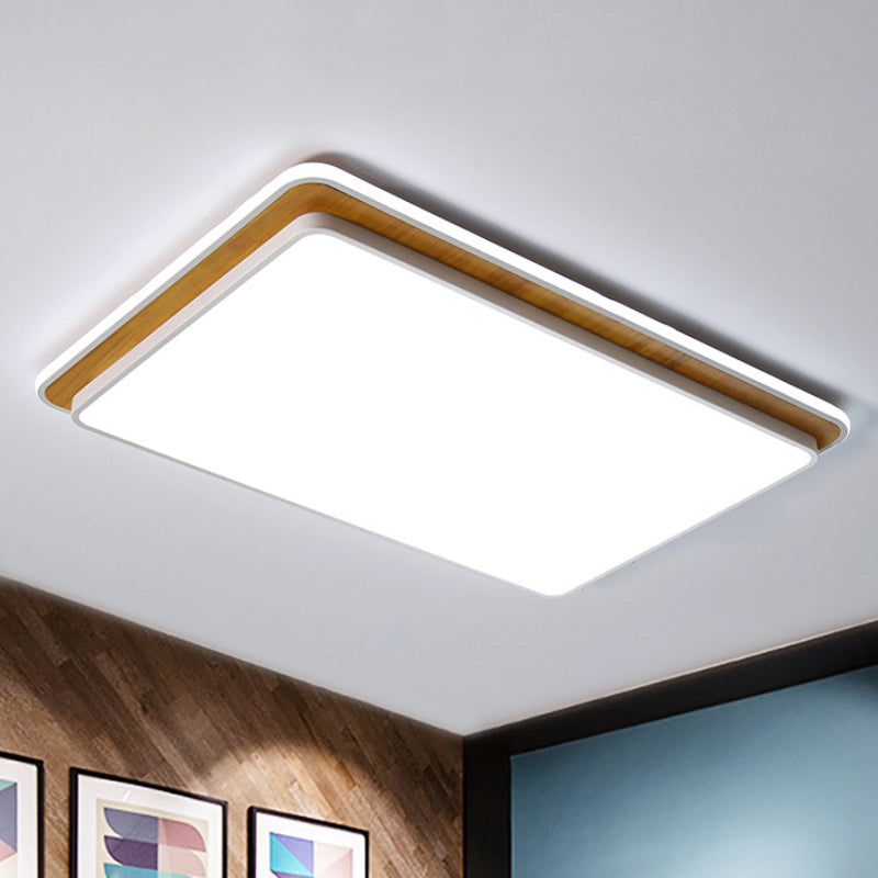 Minimal LED Metal Flush Mount Ceiling Lamp in Black/White - White/Warm Light