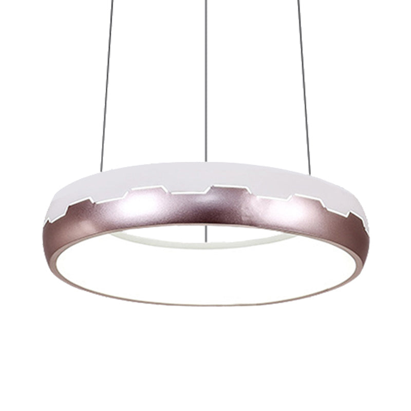Rose Gold Ring Led Pendant Light Kit In White/Warm 18/21.5 Wide