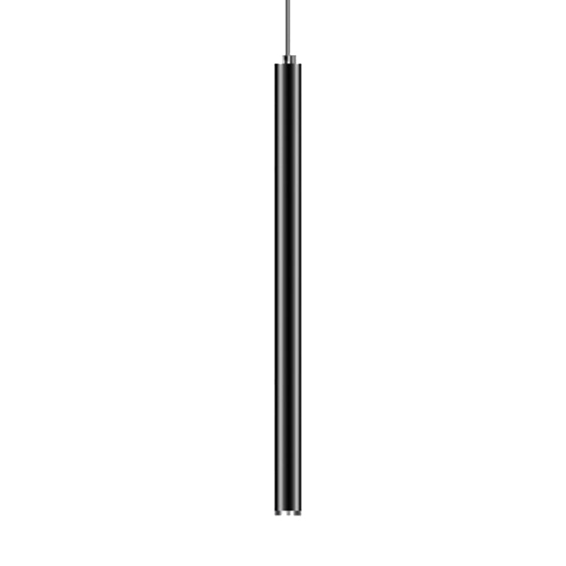 Modern Slim Metal Pendant Light in Black/Gold with Warm/White LED - 12"/19.5"/23.5" Height