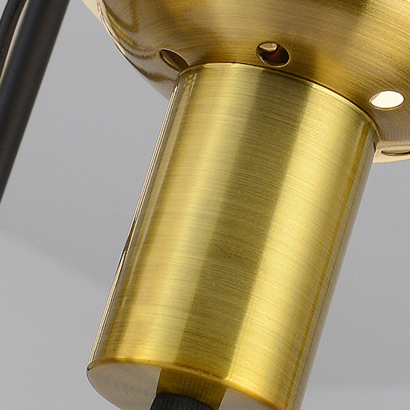 Lustre suspendu contemporain doré à 2/4 lumières avec abat-jour en verre transparent