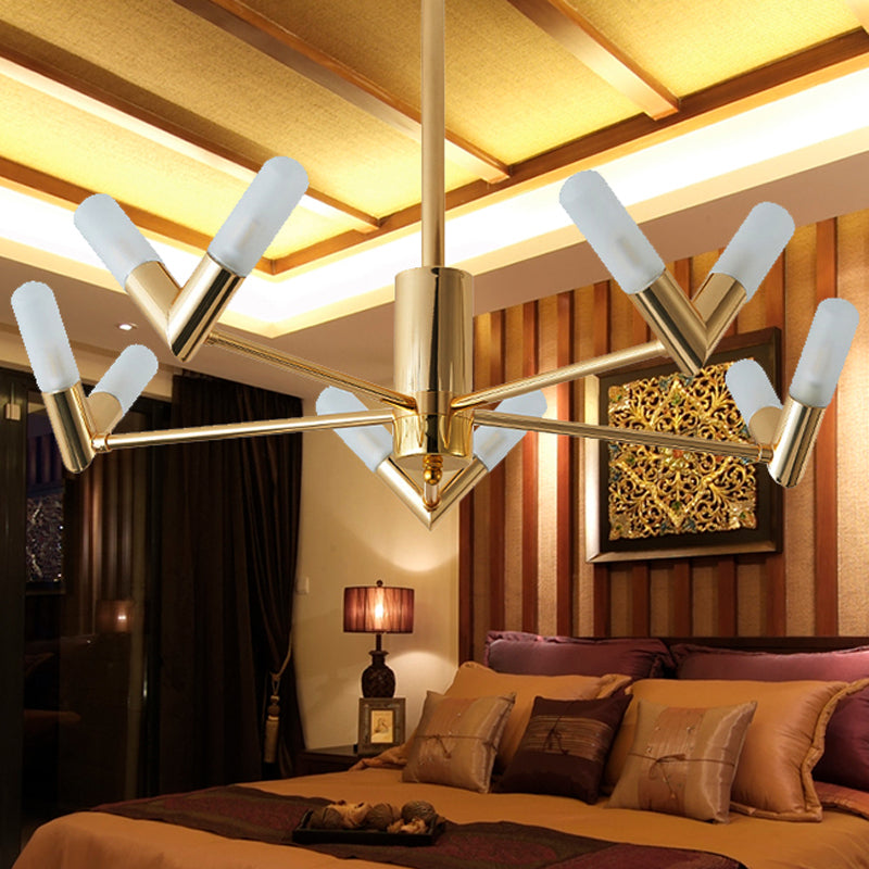 Modern Brass Tube Ceiling Chandelier - 10/30 Light Metal Fixture for Dining Room