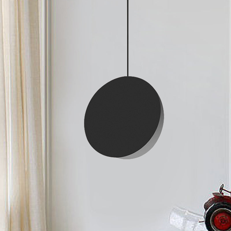 8/12W Modern Nordic Style Metal Pendant Lamp - 1 Light Black/Grey/White Black / 8