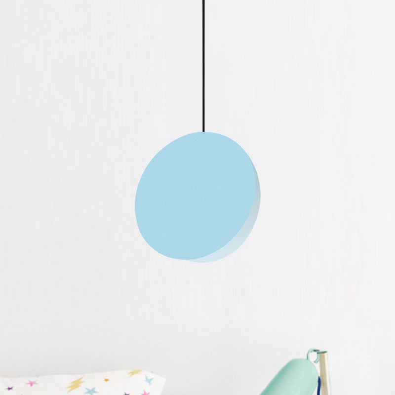 Modern Nordic Style 1-Light Metal Pendant Lamp (8"/12"W) - Black/Grey/White Hanging Ceiling Light