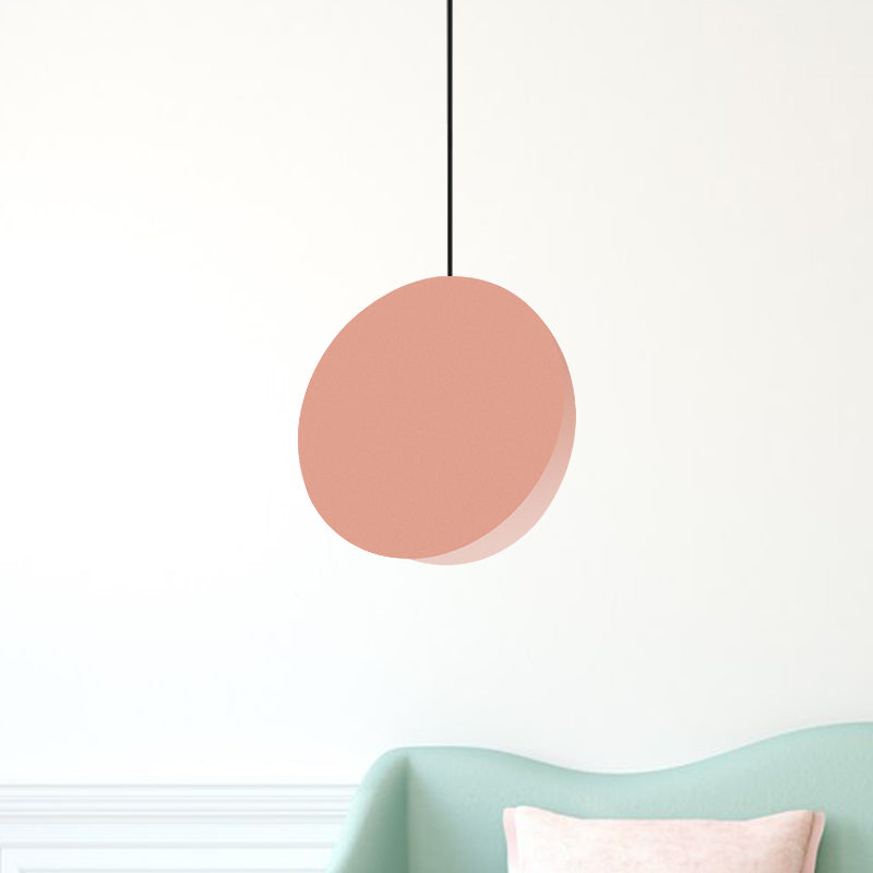 Modern Nordic Style 1-Light Metal Pendant Lamp (8"/12"W) - Black/Grey/White Hanging Ceiling Light