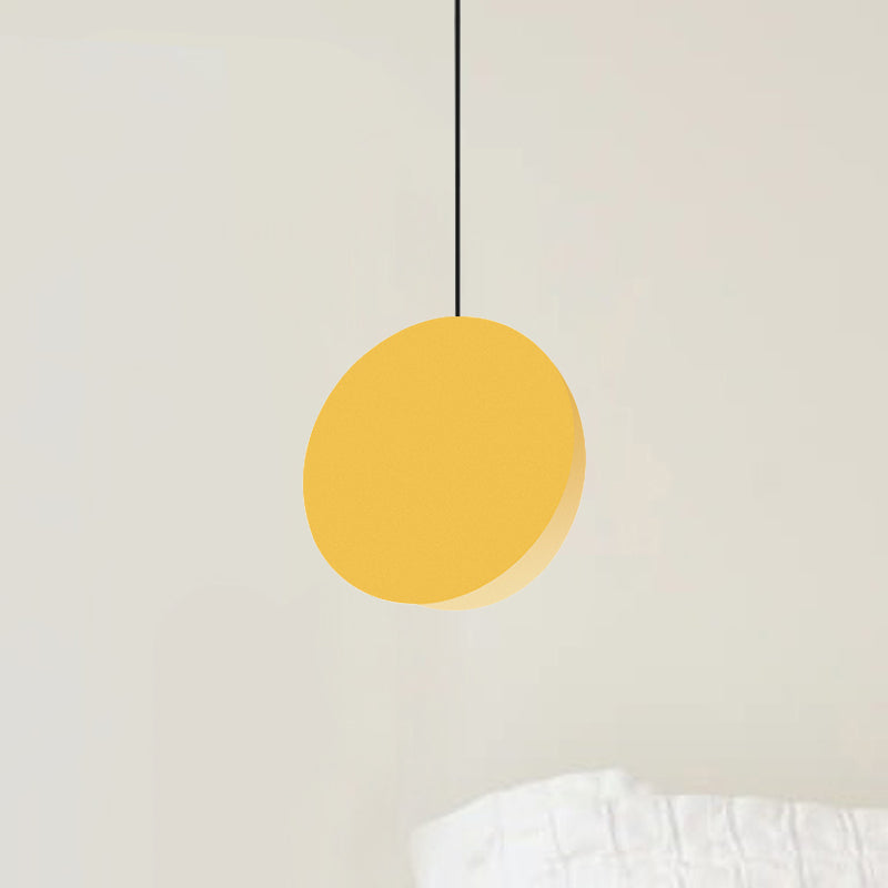 Modern Nordic Style 1-Light Metal Pendant Lamp (8"/12"W) - Black/Grey/White Hanging Ceiling Light